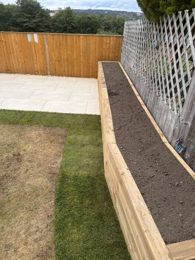 Raised Timber Planter – Armley Leeds LS12 Raised timber garden planter in Armley Leeds LS12